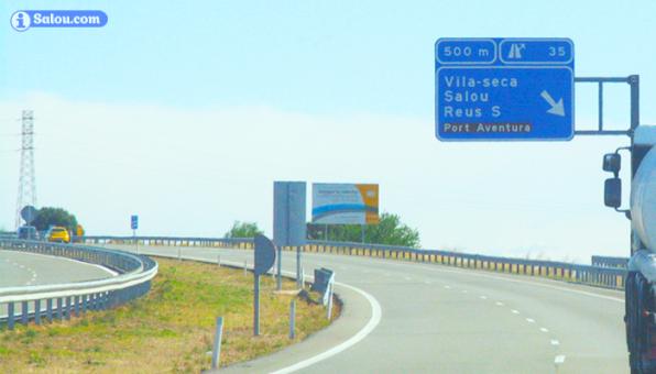 The output 35 of the Mediterranean motorway towards Salou.