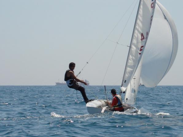 Regatistas del Club Náutico de Salou, campeones de España