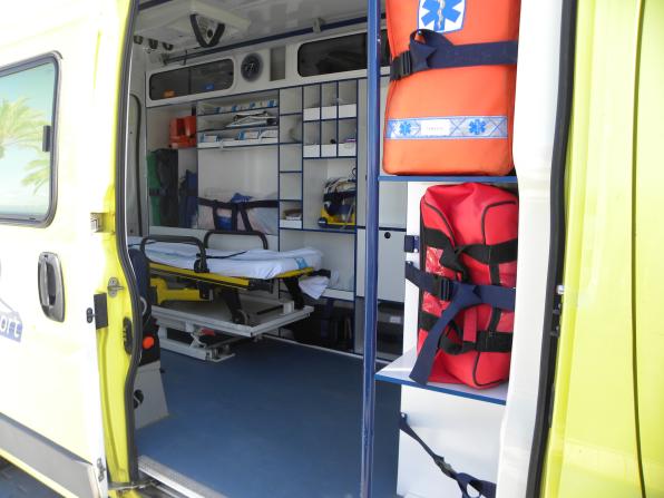 Una de las ambulancias de Salou