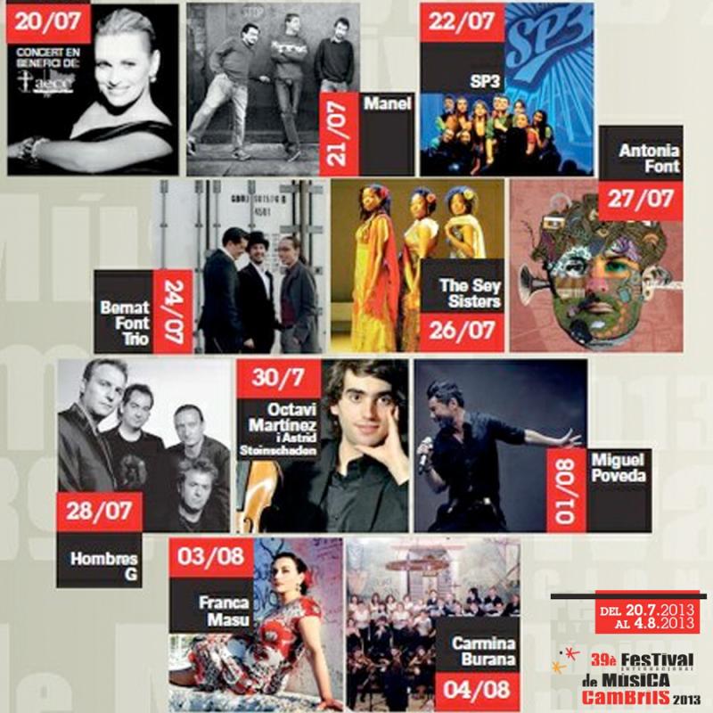 Los conciertos del Festival Internacional de M&uacute;sica de Cambrils 2013. 