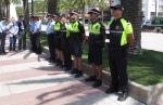 Police officers from the beach in Salou.