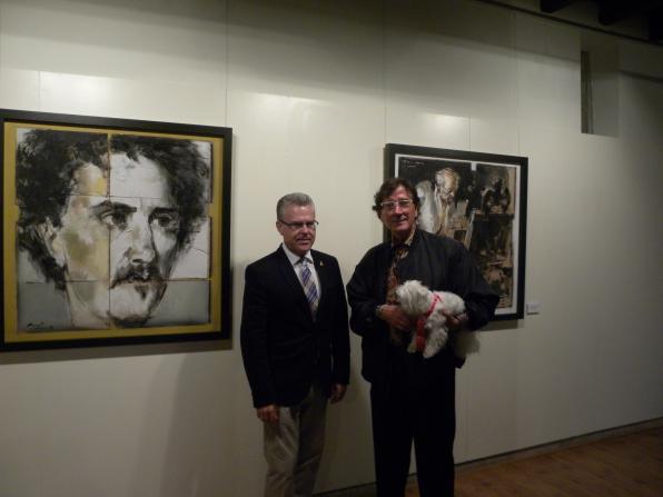 Pere Granados and Jaume Queralt, at the opening of the exhibition.