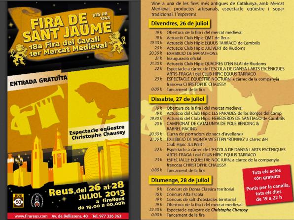 Cartel Feria de Sant Jaume de Reus. 