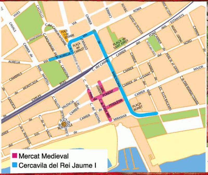 Ubicaci&oacute; del Mercat Medieval de Salou