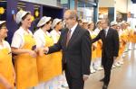 Felip Puig Pere Granados and greeting employees Esclat Salou