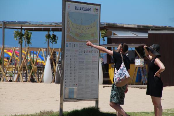Llevant beach, informative board