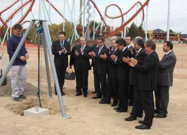 PortAventura Artur Mas placed the first stone of what will be the highest roller coaster in Europe