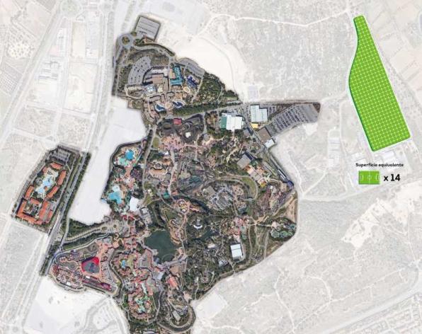 Imatge de la ubicació de la planta fotovoltaica de PortAventura World