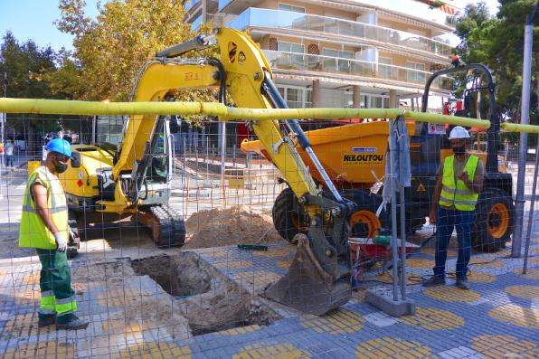 Obras de remolación de la calle Carles Buïgas de Salou