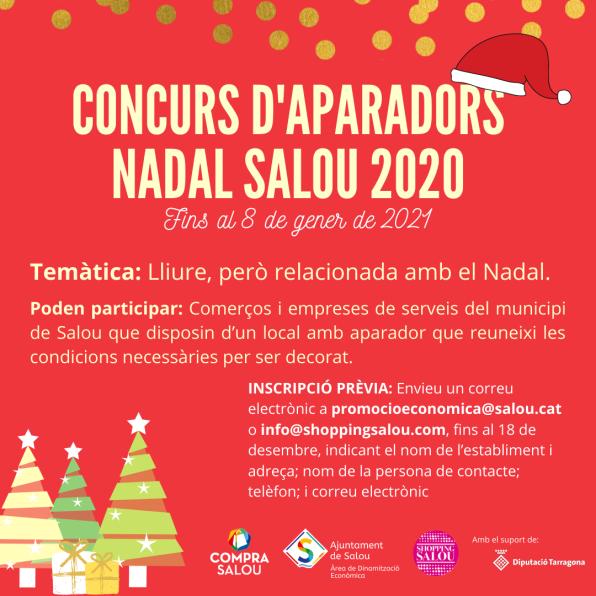 Cartel anunciador del concurso de escaparates de Navidad 2020 en Salou