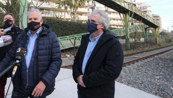 The mayor of Salou visits the works of the new passage of the train 