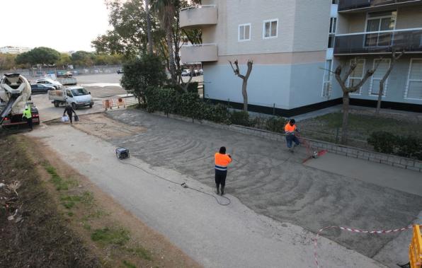 Works of the passage of the train track in Salou