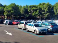Park in blue zone in summer