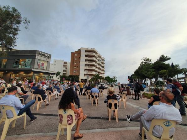 Moment de l'acte inaugural de les obres en l'avinguda Carles Buïgas