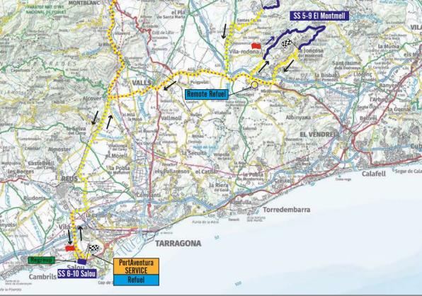 Detalle del mapa de los tramos del 17 de octubre del RallyRACC 2026_2