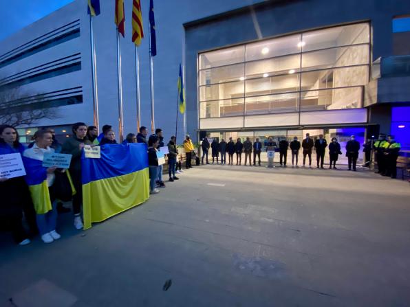 Momento del acto de apoyo a Ucraina