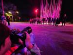 Autoridades ante la nueva fuente ornamental de Salou