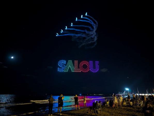 Nighttime display of the 2026 Festa al Cel in Salou