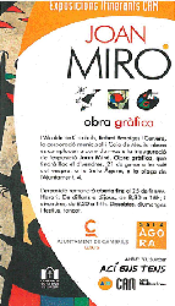 Cambrils inaugurates the exhibition &quot;Joan Miró. Graphic Work&quot;