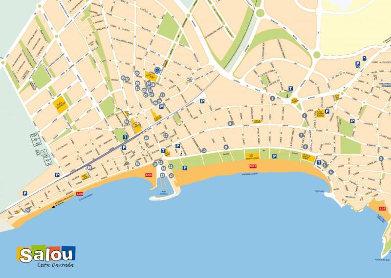 Pl&agrave;nol de la ciutat amb el llistat d'establiments adherits